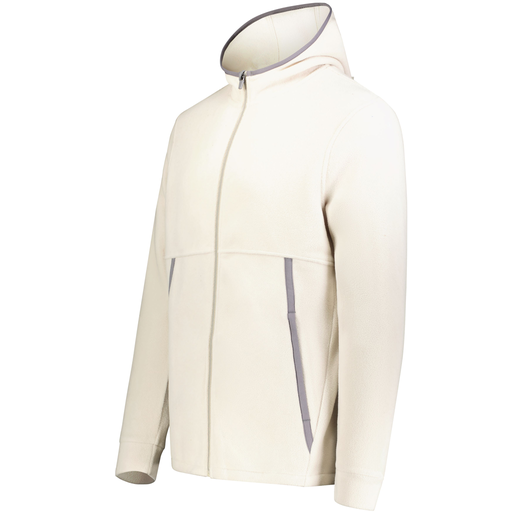 [6858.53T.XS-LOGO2] Men's Chill Full Zip Fleece (Adult XS, White, Logo 2)